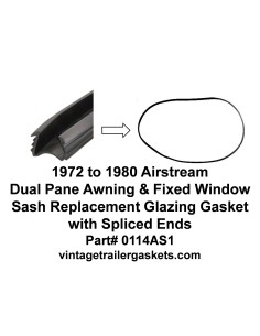 Airstream 1972 to 1980 Dual Pane Window Sash Replacement Gasket Spliced 2