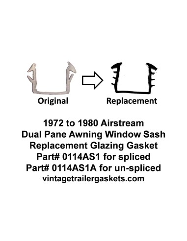 Airstream 1972 to 1980 Dual Pane Window Sash Replacement Gasket Spliced