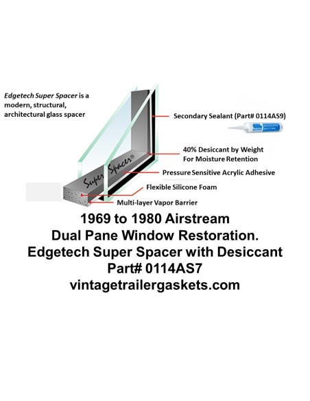 1972 to 1986 Airstream Dual Pane Glass Spacer