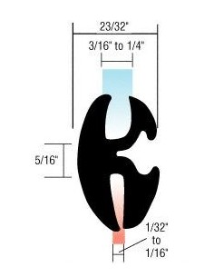 Spartan Locking Gasket for 3/16" to 1/4" Glass Plexiglass 2