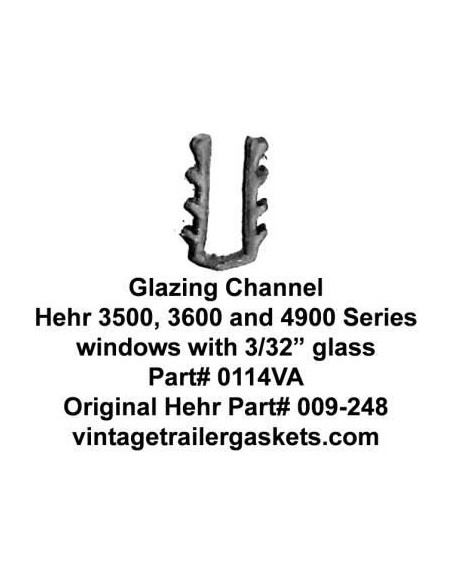 Hehr 3500 3501 3600 3601 Glazing Channel for 3/32 Inch Glass
