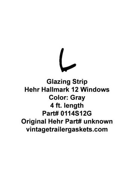 Hehr Hallmark 12, 1201, 1202, 1299, 1109, Window Glazing Strip for Vintage Hehr Awning Windows