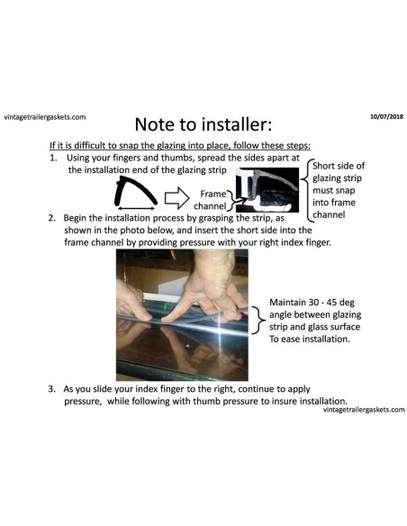 Hehr Hallmark 12, 1201, 1202, 1299, 1109, Window Glazing Strip for Vintage Hehr Awning Windows